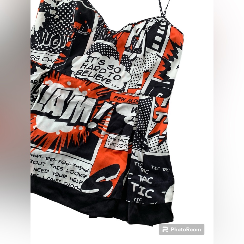 πππ Iceberg Italy 100% silk newsprint top size S or 42 European πππ - Picture 4 of 11